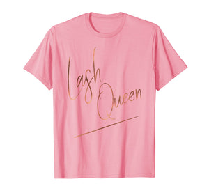 Eyelashes Lash Queen Ombre Handwriting Tee for Makeup Artist