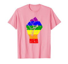 Load image into Gallery viewer, Resist Fist Rainbow Flag Gay Pride  T-Shirt
