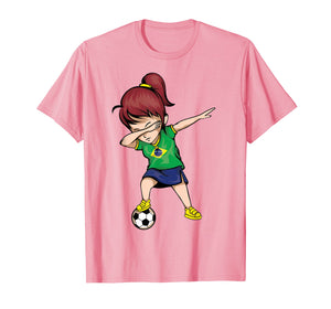 Dabbing Soccer Girl Brazil Jersey Shirt - Brazilian Football