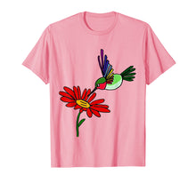 Load image into Gallery viewer, Smilenowtees Funny Hummingbird and Red Daisy Flower T-shirt
