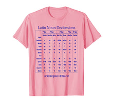Load image into Gallery viewer, Latin Noun Declension Chart T-Shirt for Classical Education
