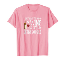 Load image into Gallery viewer, Wine and Bernedoodle T-Shirt for Bernedoodle Dog Mom
