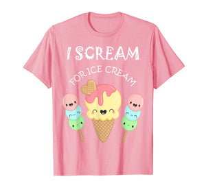 I Scream Ice Cream Summer Shirt Ice Cream Party T-Shirt Kids