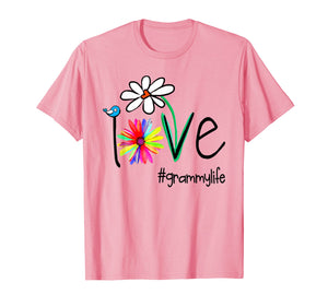 Love Grammy life #Grammylife Heart Floral Gift T-Shirt