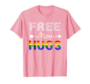 Free Mom Hugs T-Shirt for Women, Rainbow Gay Pride