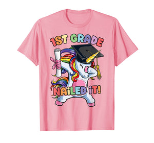 Dabbing Unicorn Graduation T shirt 1st Grade Girls Kids Boys