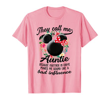 Load image into Gallery viewer, Floral-Minnie-Mouse They Call Me Auntie-Bad-influence Shirt

