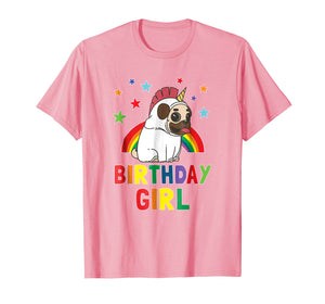 Girl Birthday Unicorn Pug B-day Party Kids T-Shirt Gift Idea