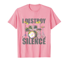 Load image into Gallery viewer, Drums T-Shirt Drummer I Destroy Silence
