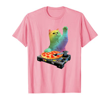 Load image into Gallery viewer, DJ Cat Shirt Cat DJ Pizza EDM Music Cute White Kitty Tee
