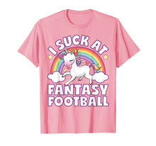 Load image into Gallery viewer, I Suck At Fantasy Football Shirt Unicorn Funny Draft Party
