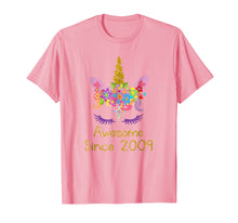 Load image into Gallery viewer, Cute 10th Birthday Unicorn Girls Tshirt, Awesome since 2009
