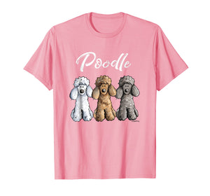 Cute Poodle T-Shirt I Caniche Puppy Dogs Gift Tee Women Girl