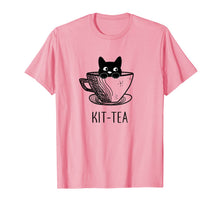 Load image into Gallery viewer, Cat Shirts: Kit-Tea Funny Cat Lover Gift, Cute Black Cat T-Shirt-159395
