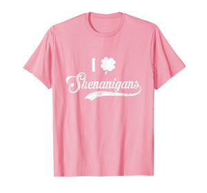 Happy St.Patrick's Day - I Love Shenanigans With Shamrock T-Shirt-2646849