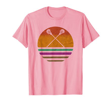 Load image into Gallery viewer, Vintage Retro Lacrosse Player Silhouette Sun Gift T-Shirt
