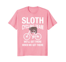 Load image into Gallery viewer, Sloth Cycling Team - Lazy Sloth Sleeping On Bicycle T Shirt
