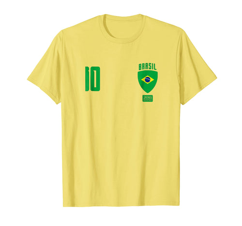 Brazil 10 Soccer Yellow 2018 Football Team Jersey T-Shirt