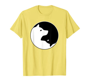 Cool Yin Yang Dog T-Shirt - Cute Shiba Inu Tee - Black White