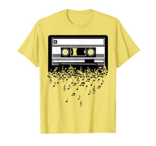 Load image into Gallery viewer, Cassette T Shirt - Music notes &amp; Retro Cassette Tape
