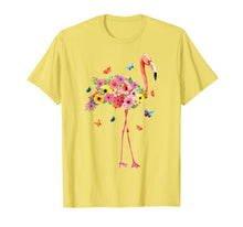 Load image into Gallery viewer, Pink Flamingo Watercolor T shirt Hawaiian Flowers Floral
