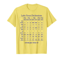 Load image into Gallery viewer, Latin Noun Declension Chart T-Shirt for Classical Education
