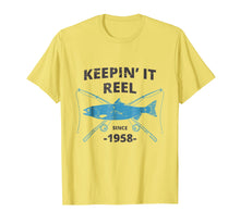 Load image into Gallery viewer, Keepin It Reel Since 1958 61st Birthday Fishing Gift T-Shirt
