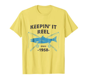 Keepin It Reel Since 1958 61st Birthday Fishing Gift T-Shirt