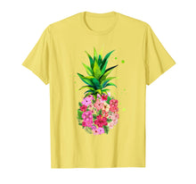 Load image into Gallery viewer, Pineapple Flowers Tshirt Women Aloha Hawaii Vintage Hawaiian
