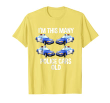 Load image into Gallery viewer, Birthday Shirt For Boys 4 I'm This Many Police Cars Old
