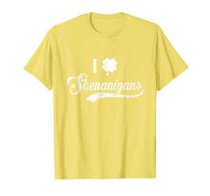 Happy St.Patrick's Day - I Love Shenanigans With Shamrock T-Shirt-2646849
