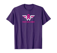 Load image into Gallery viewer, Fight Like a Hero -Breast Cancer Awareness -Hope Pink Ribbon T-Shirt
