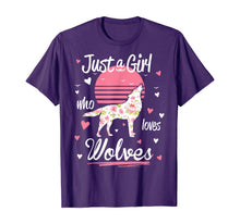 Load image into Gallery viewer, Wolf Shirt. Just A Girl Who Loves Wolves T-Shirt
