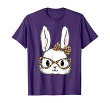 Load image into Gallery viewer, Bunny Rabbit Glasses Leopard Print Easter T-Shirt T-Shirt-192077
