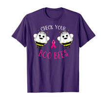 Load image into Gallery viewer, Breast Cancer Awareness Funny Check your Boo bees women  T-Shirt
