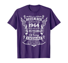 Load image into Gallery viewer, December 1964 Shirt Turning 55 Years Of Being Awesome T-Shirt

