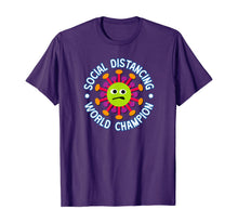 Load image into Gallery viewer, Social Distancing World Champion Funny Introvert Virus T-Shirt-88656
