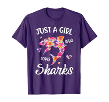 Load image into Gallery viewer, Just A Girl Who Loves Sharks Women Shark Lover Gift T-Shirt
