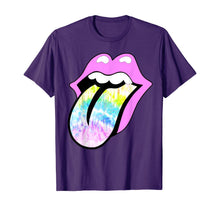 Load image into Gallery viewer, Lavender Rose Lips Tie Dye Tongue Out Pastel Spring T-Shirt-477390
