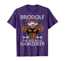 Load image into Gallery viewer, Brodolf The Red Nose Gainzdeer Tee Merry Liftmas Christmas T-Shirt
