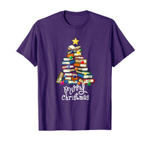 Load image into Gallery viewer, Merry Christmas Tree Shirt Love reading books Librarian nerd
