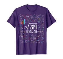 Load image into Gallery viewer, Square Root Of 289 17th Birthday 17 Year Old Gifts Math Bday T-Shirt
