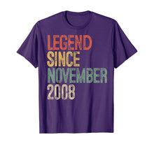 Load image into Gallery viewer, Legend Since November 2008 11th Birthday Gift 11 Year Old T-Shirt
