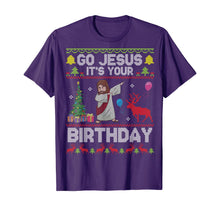 Load image into Gallery viewer, Dabbing With Tree Reindeer Snow Go Jesus It&#39;s Your Birthday T-Shirt
