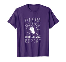 Load image into Gallery viewer, Eat Sleep Do Creepy Mortician Stuff Repeat Casket T-Shirt
