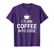 Load image into Gallery viewer, Programmer Coffee Into Code Coding T-Shirt
