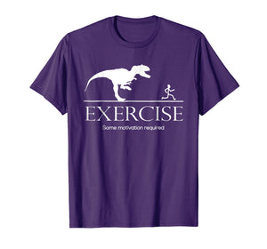 Exercise Motivation Required Funny T-rex Running Tshirt