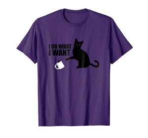 Funny Black Cat Internet Meme T-Shirt - I Do What I Want Tee
