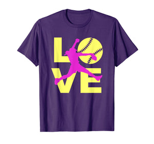 LOVE Softball Teen Girls Women T-shirt