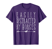 Load image into Gallery viewer, Easily Distracted By Horses Shirt Girls Women Horse Riding
